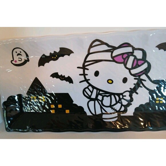 Hello Kitty Halloween Mummy Melamine Serving Platter/Tray-White/Black-Very CUTE - Picture 3 of 10
